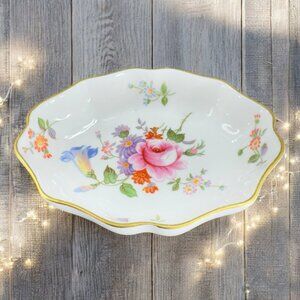 Royal Crown Derby Posies Oval Pin Dish Trinket Dish Holder Porcelain TeaBag Dish